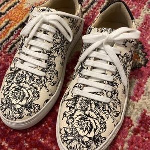 Anthropologie Violetta Floral Leather Sneakers